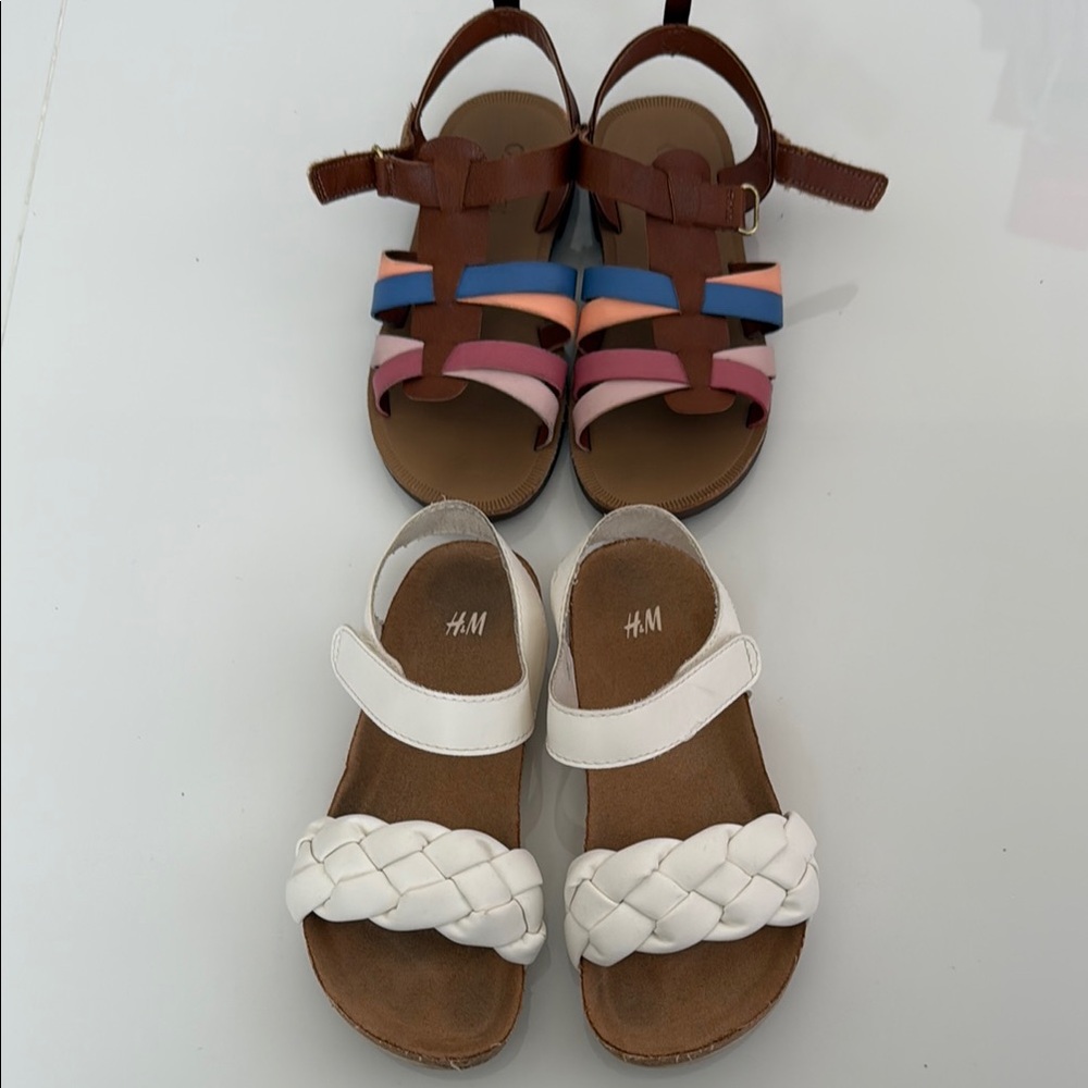 H&M white sandals & Brown and Pink  Sandals Casual Summer Style